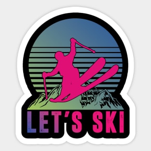 Vintage Ski Racing Retro Skiing Winter Sports Lovers Skier Sticker